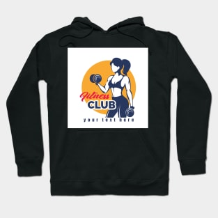 Fitness Logo with training woman Hoodie